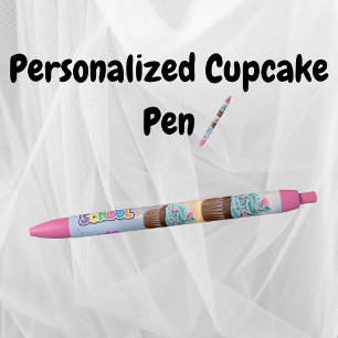 Custom Cupcake Back to School Pen Black Ink Kugelschreiber