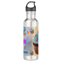 Custom Cupcake Back to School Water Bottles
