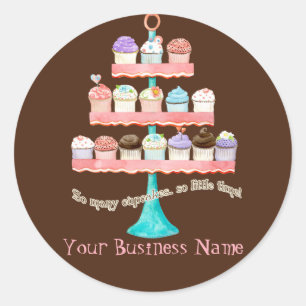 Custom Cupcake Sweet Shoppe Business Stickers Sieg