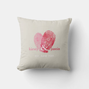 CUSTOM CUSHION einfaches Fingerabdruck-Herz Paar r Kissen