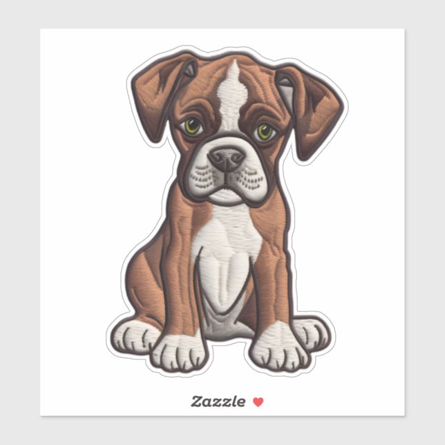 CUSTOM CUT Boxer Dog Digital Patch Sticker (Blatt)