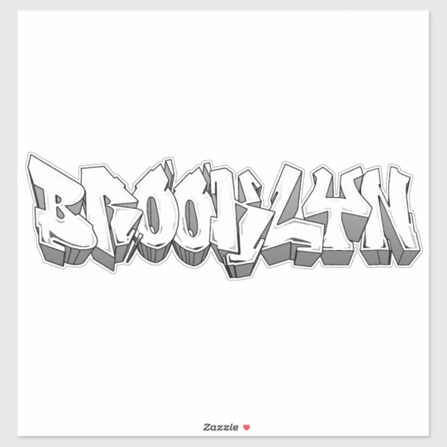 Custom-Cut Brooklyn Graffiti Vinyl Sticker (Blatt)