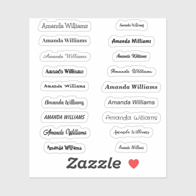 Custom Cut Name Stickers Aufkleber (Blatt)
