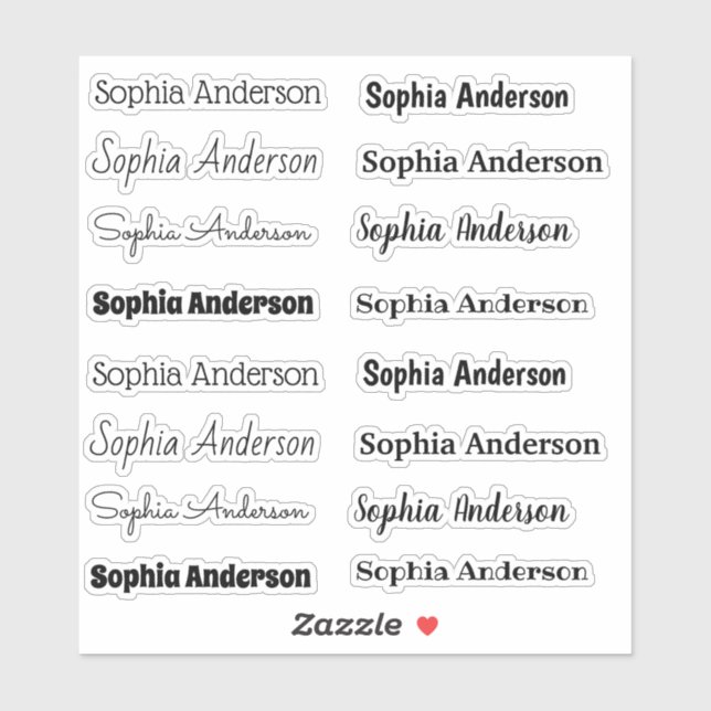 Custom Cut Name Stickers Aufkleber (Blatt)
