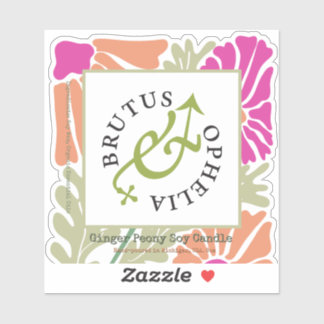 Custom-Cut Vinyl Floral Product Label Watercolor 