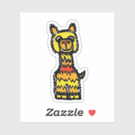 Custom-Cut Vinyl Sticker - Arnie Alpaca