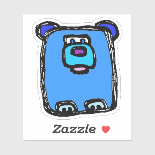 Custom-Cut Vinyl Sticker - Bernie Bear (Blatt)