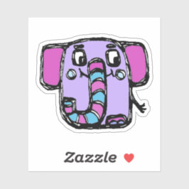 Custom-Cut Vinyl Sticker - Ely Elephant