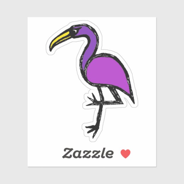 Custom-Cut Vinyl Sticker - Freddie Flamingo (Blatt)
