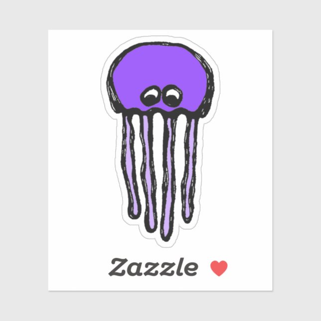 Custom-Cut Vinyl Sticker - Josie Jellyfish (Blatt)