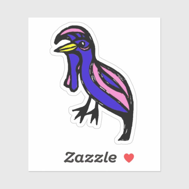 Custom-Cut Vinyl Sticker - Ula Umbrellabird (Blatt)