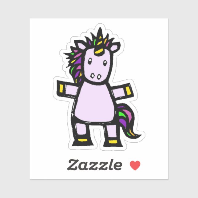 Custom-Cut Vinyl Sticker - Uri Unicorn (Blatt)