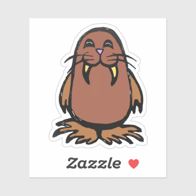 Custom-Cut Vinyl Sticker - Weston Walrus (Blatt)