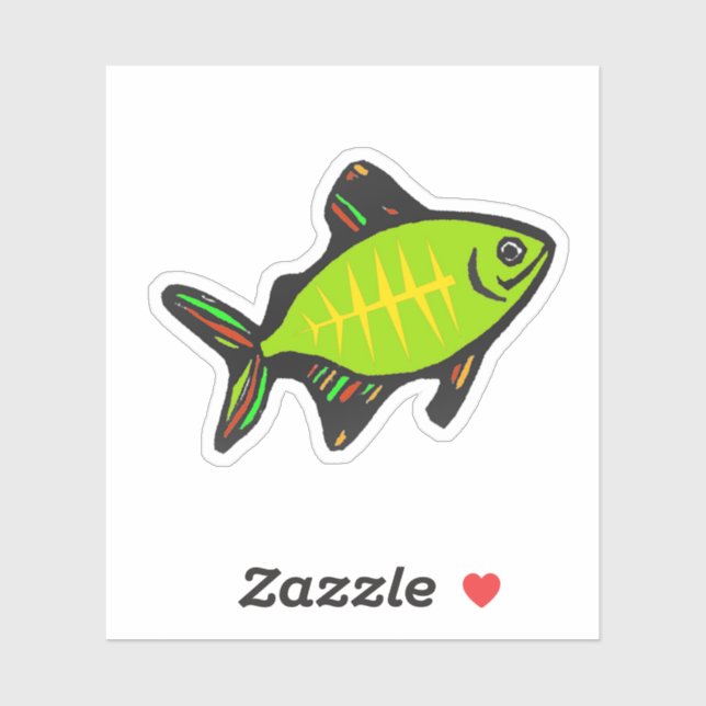 Custom-Cut Vinyl Sticker - Xavier X-ray Fish (Blatt)