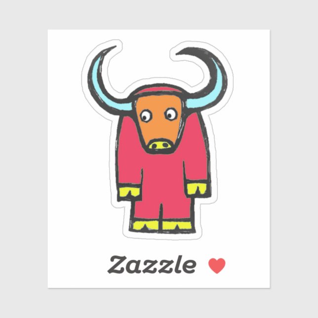 Custom-Cut Vinyl Sticker - Yogi Yak (Blatt)