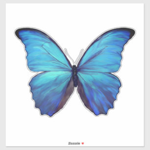 Custom Cut Vinyl Stickers - 1 Blue Morpho Butterfe Aufkleber
