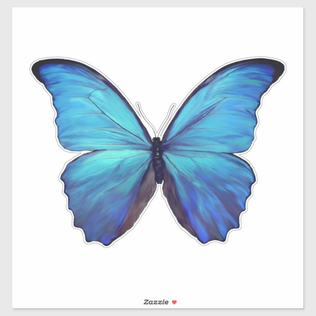 Custom Cut Vinyl Stickers - 1 Blue Morpho Butterfl Aufkleber (Blatt)