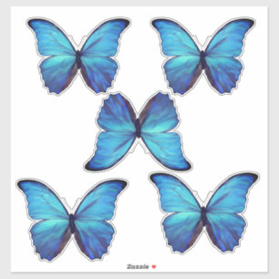 Custom Cut Vinyl Stickers - 5 Blue Morpho Butterfe Aufkleber