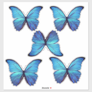 Custom Cut Vinyl Stickers - 5 Blue Morpho Butterfl Aufkleber