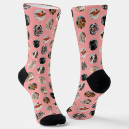 Custom Cute 8-Photo Pet Collage | Pink Socken