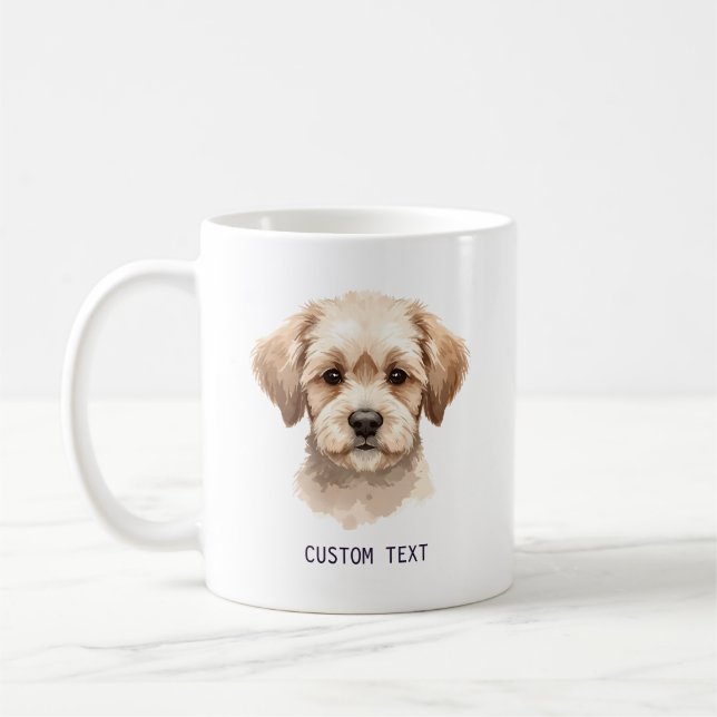Custom Cute Dog Portrait Photo With Text Kaffeetasse (Links)