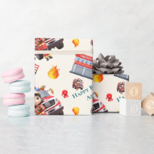 Custom Cute Fun 3D Firefighter Girls Birthday |