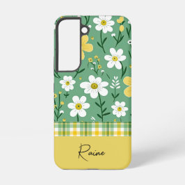 Custom Cute Green & Yellow Country Floral  Samsung Galaxy Hülle