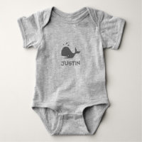 Custom cute grey whale baby romper for kids