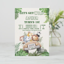 Custom Cute Jungle Safari Kids Birthday Einladung