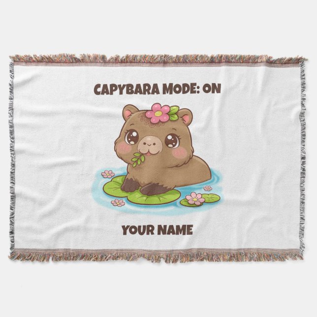 Custom Cute Kawaii Capybara Mode Decke (Vorderseite)