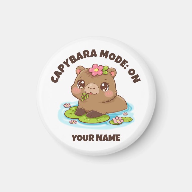 Custom Cute Kawaii Capybara Mode Magnet (Vorne)