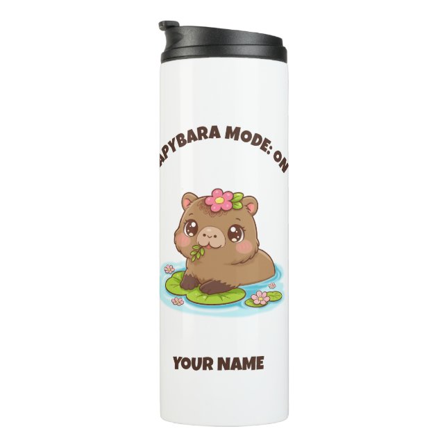 Custom Cute Kawaii Capybara Mode Thermal Tumbler Thermosbecher (Nach rechts gedreht)