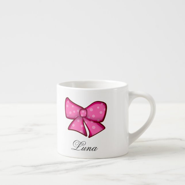 Custom Cute Pink Bow Coquette Girl Kids Espressotasse (Rechts)