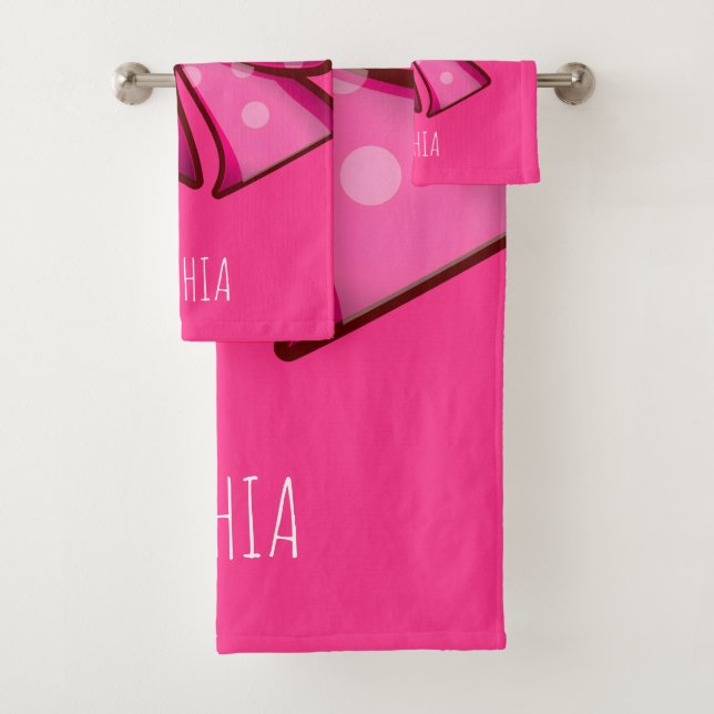 Custom Cute Pink Bow Coquette Girls  Badhandtuch Set (Insitu)