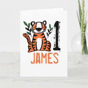 Custom Cute Tiger Birthday Karte