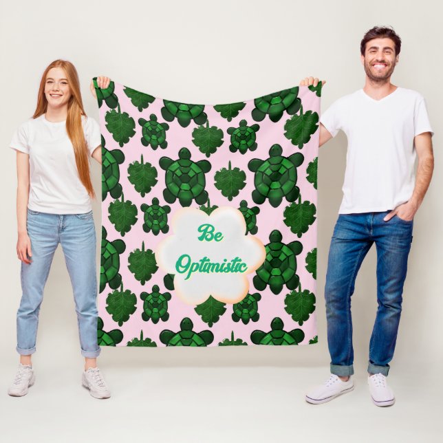 Custom Cute Turtle Leaves Seamless Pattern,  Fleecedecke (Beispiel)