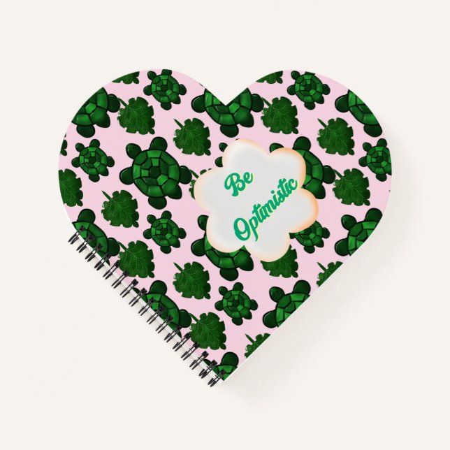 Custom Cute Turtle Leaves Seamless Pattern,  Notizbuch (Vorderseite)