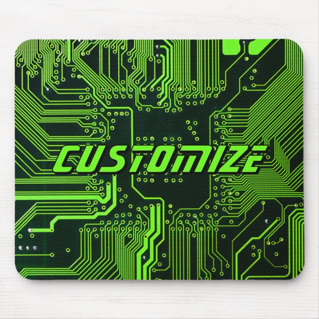 Custom Cyber Green PCB Circuit Board Tech Art Mousepad (Vorne)
