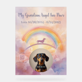 Custom Dachshund Rainbow Bridge Acrylic Sign Acrylschild