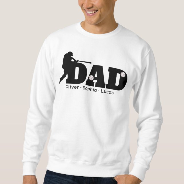 Custom Dad Baseball  Sweatshirt (Vorderseite)