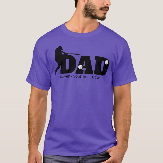 Custom Dad Baseball T-Shirt (Vorderseite)