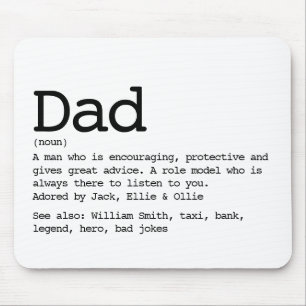 Custom Dad Definition Black and White Mousepad