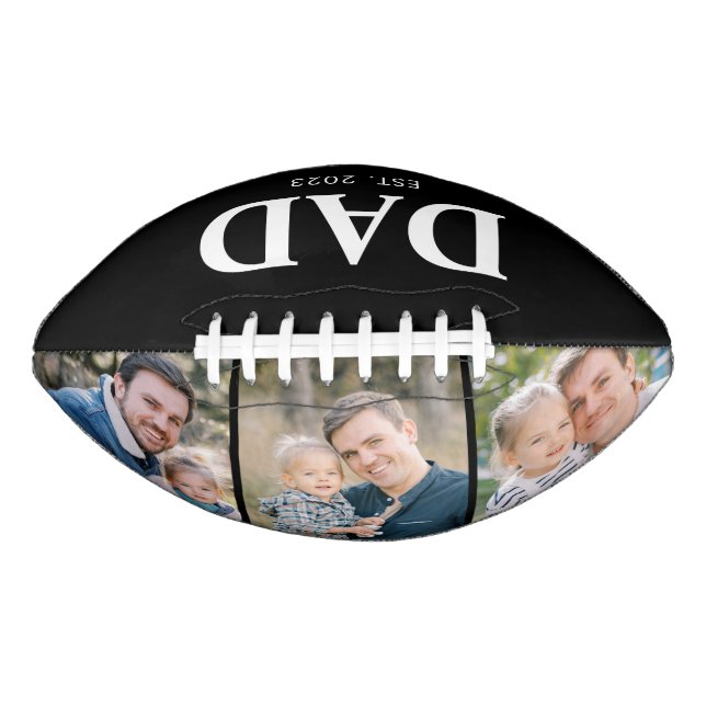 Custom Dad Established 3 Photo Fathers Day Football (Vorderseite)