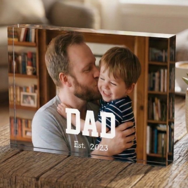 Custom Dad Established Modern Bold Text Fotoblock (Von Creator hochgeladen)