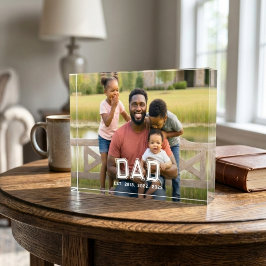 Custom Dad Established Modern Bold White Photo Fotoblock