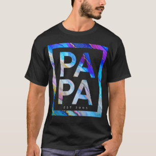 Custom Dad Papa Father Colorful Watercolor T-Shirt