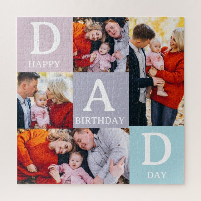 Custom Dad Photo Puzzle – 4 Photos & Text (Vertikal)