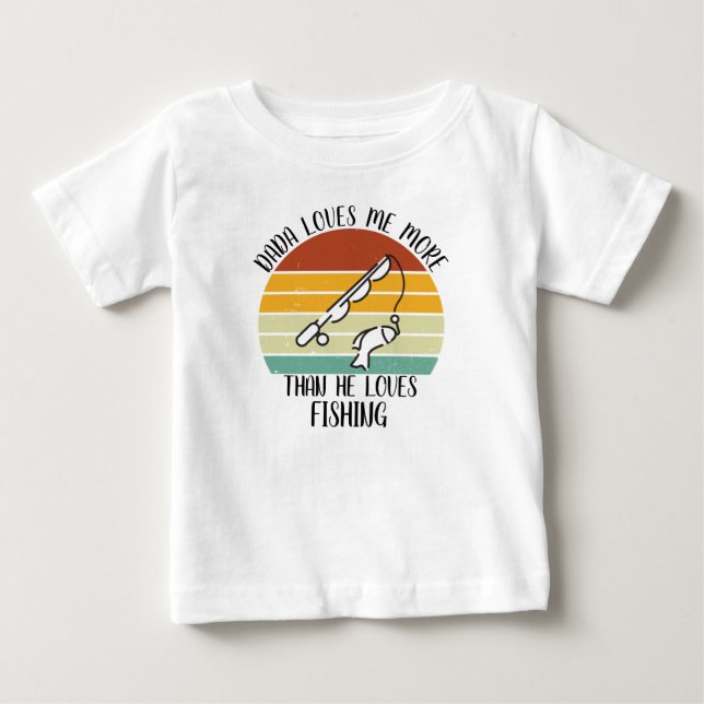 CUSTOM Dada Lieben mir mehr als die Lieben Fischen Baby T-shirt (Vorderseite)