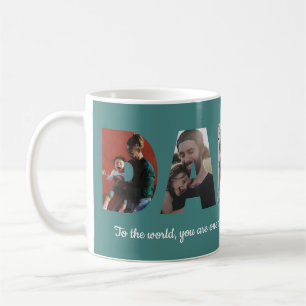 Custom Daddy 5 Foto Collage Green Vatertag Kaffeetasse