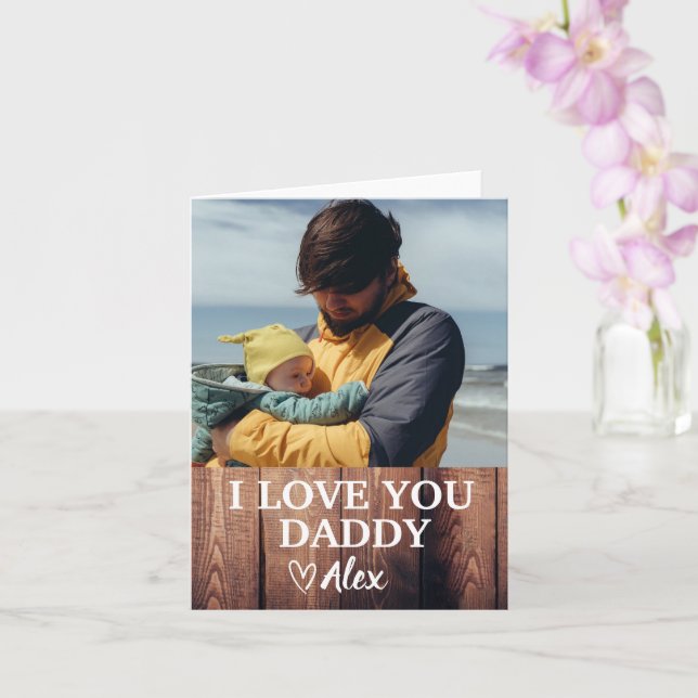 Custom Daddy Card, I Liebe You Daddy Foto Karte (Orchidee)